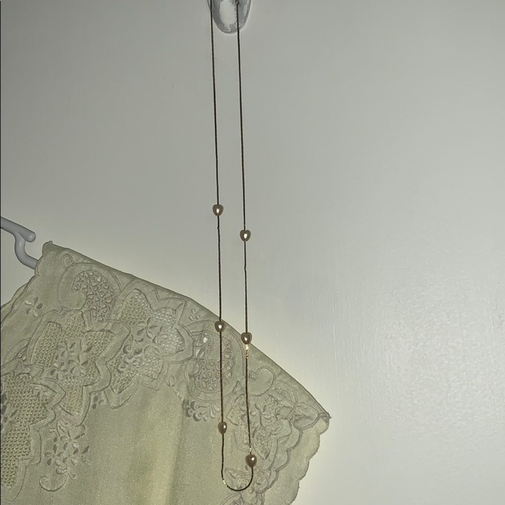 Gold necklace with floating pearls Korea
